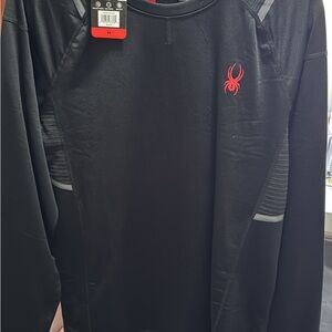 Spyder Black Long Sleeve Tee Classic Crew Neck